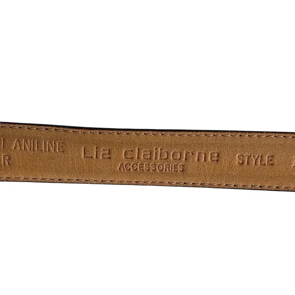 Vintage Liz Claiborne black leather belt size medium